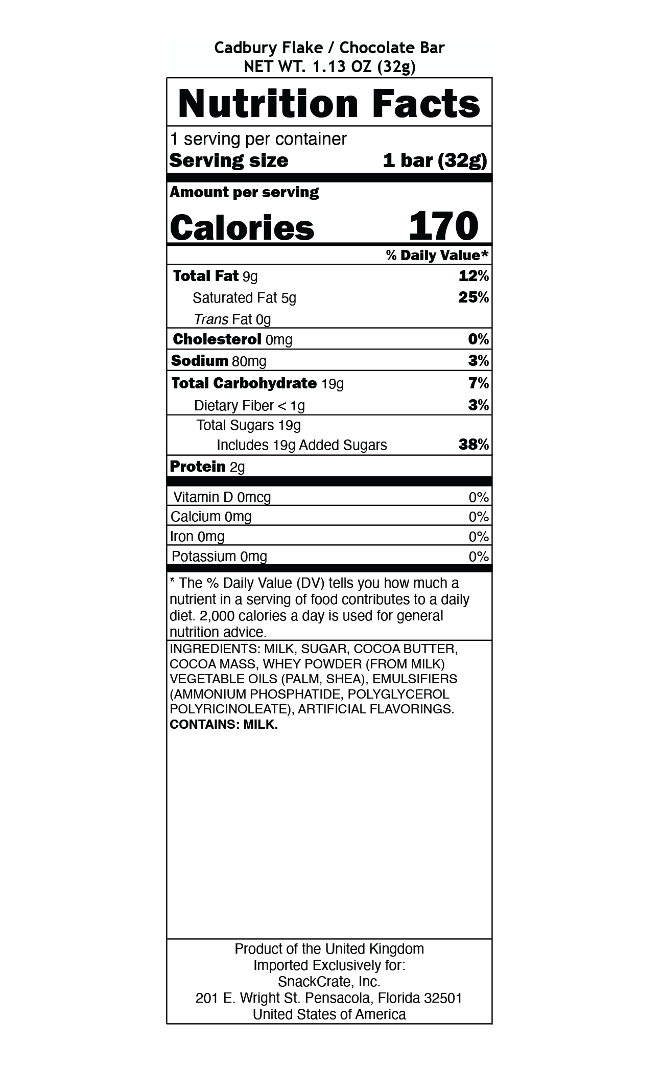 snack nutrional info