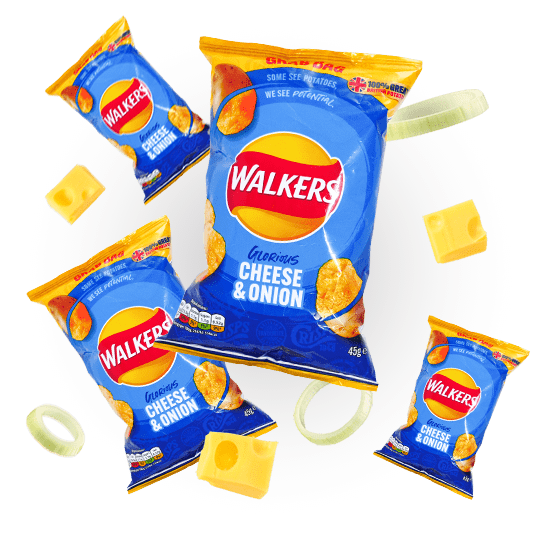 Image of Walkers Cheese & Onion - 4 Pack