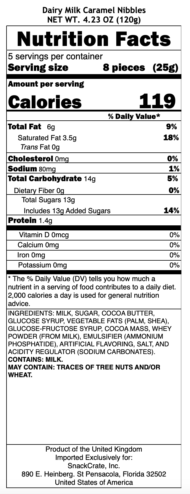 snack nutrional info