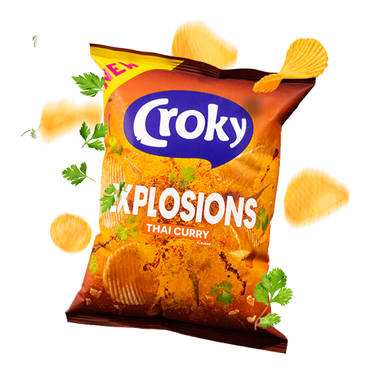 Image of Croky Explosions Thai Curry Zakje - 4 Pack